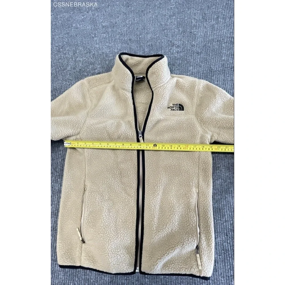 The North Face Men's Campshire Full Zip Sherpa Fleece Jacket Beige Cream Sz S